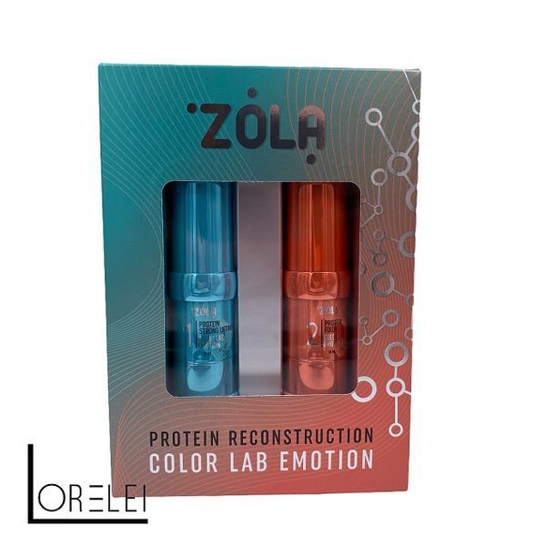 Набір препаратів для ламінування вій та брів Zola Emotion Color Lab Brow&Lash Protein Reconstruction System, склад 1,2 00246 фото