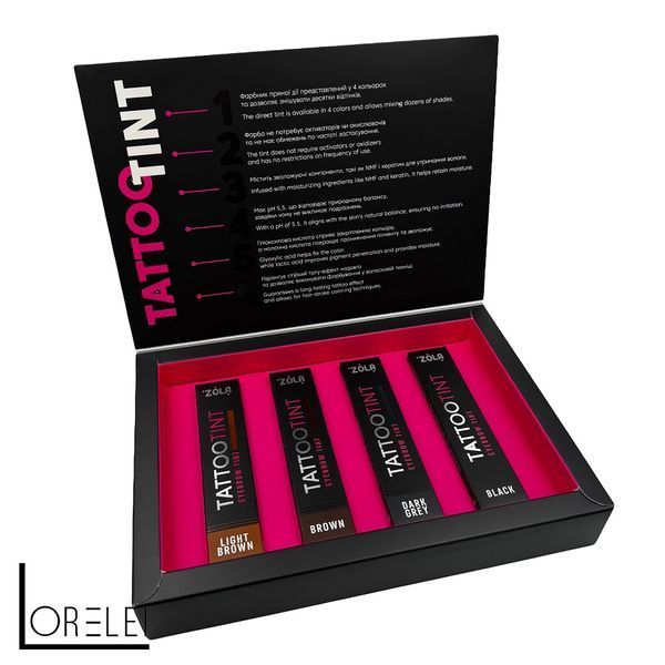 Фарба для брів та вій Zola Tattoo Tint, набір 00878 фото